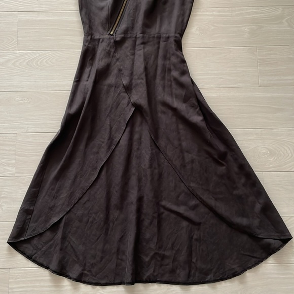 SALE! Vivienne Hu Brown V-Neck Blouse w/ Maxi Drape - Picture 4 of 12